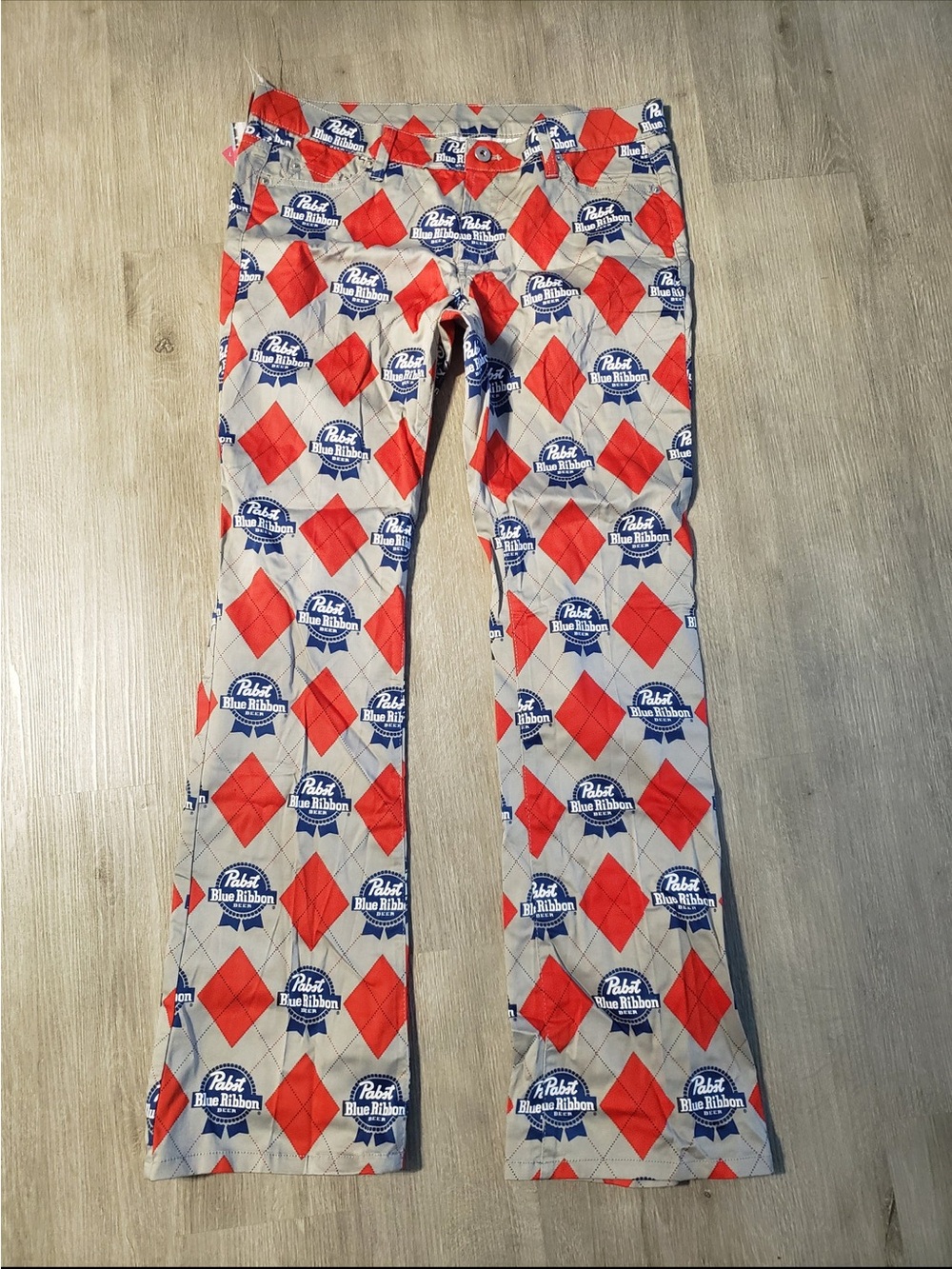 Pabst Blue Ribbon Loudmouth Ladies boutique Argyle Pants NWT golf 2
